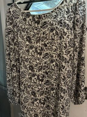 NYMPHE Black Floral Print Long Sleeve mini Dress !